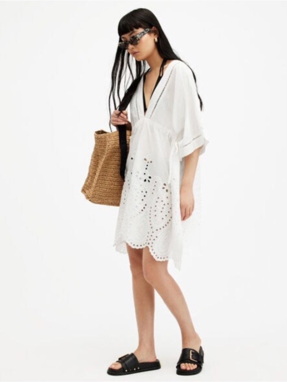 ALLSAINTS | Avalon Cotton Eyelet Cover-Up Tunic